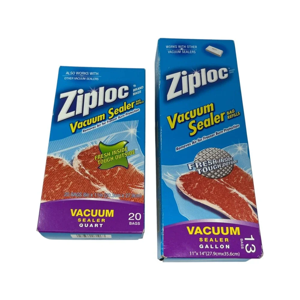 Ziploc Vacuum Sealer Bags Quart & Gallon Refills Food Storage BPA Free Lot